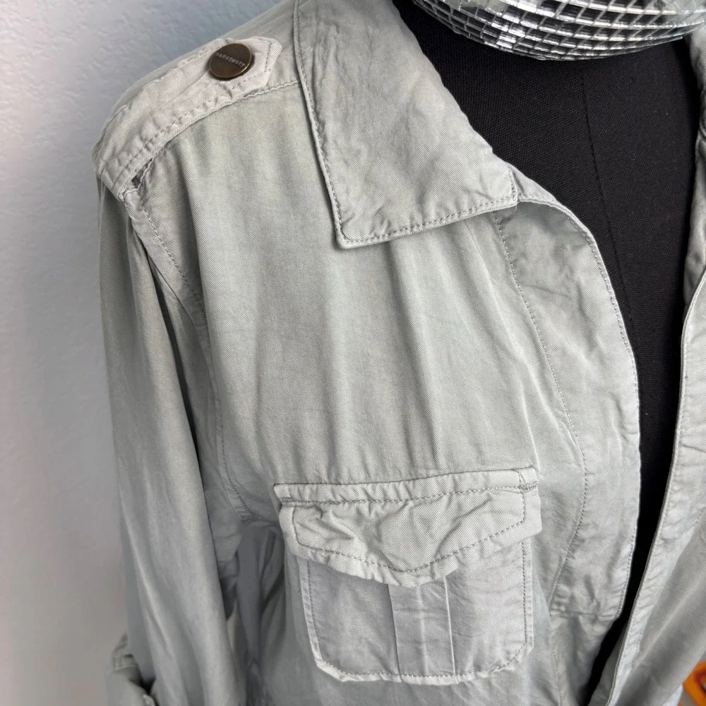 Sanctuary Utility Jacket, Sage Green Lyocell Medium | Drape‎ Safari Workwear